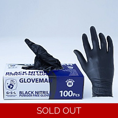 black latex gloves